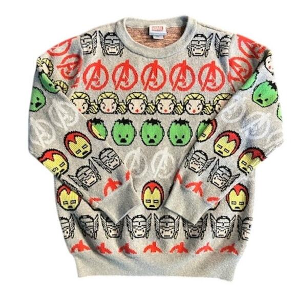 Boys Size 8 Shirt Bundle – Marvel Avengers Sweater + Neon Baseball Tee - Picture 5 of 8